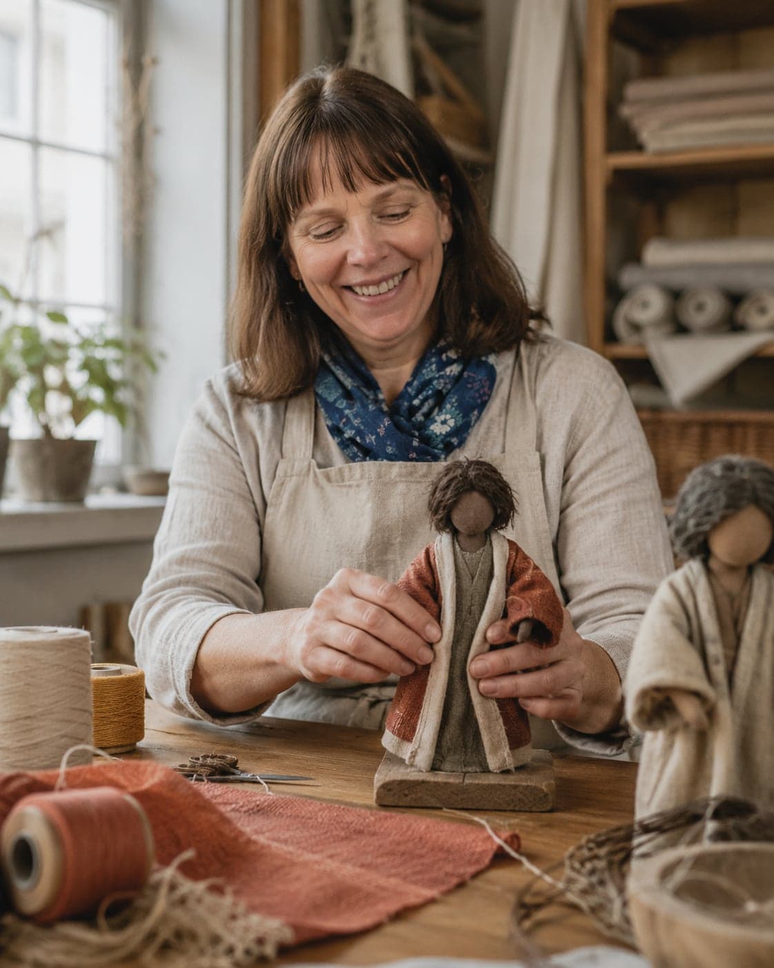 Beatrice Baumer bei der Arbeit im Figurenatelier